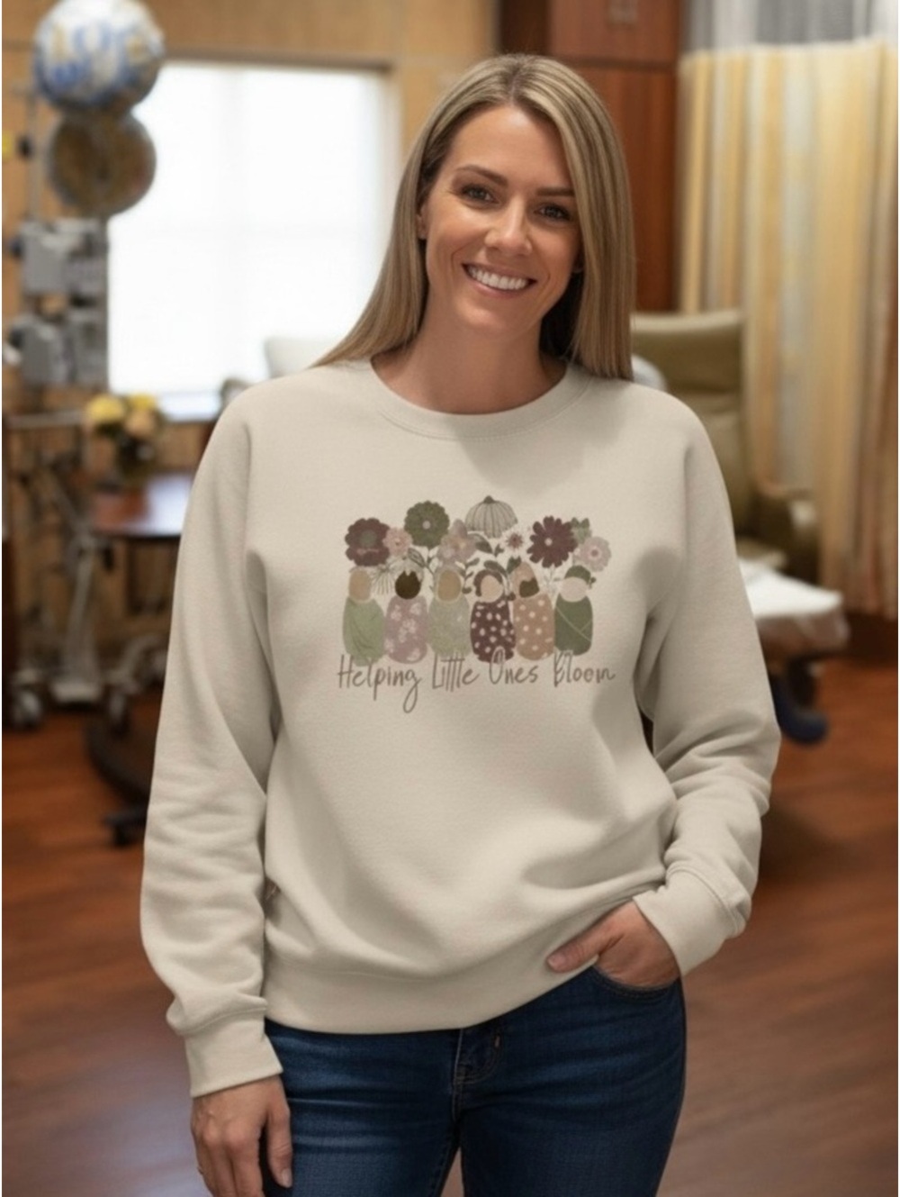 Labor & Delivery, NICU and mother baby nurse sweatshirt Size medium NEW